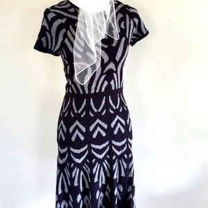 BEIGE By ECI Black/Gray Sweater Dress - Size XS